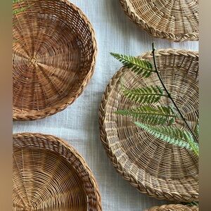 M8 Pc Boho Vintage Wicker Rattan  Plate Placement